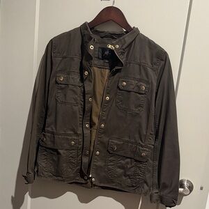 JCrew S Downtown Field Jacket Olive/ Brown